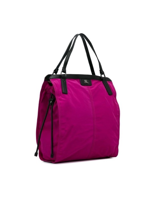 Burberry Handbags - Burberry Fuchsia Tote with Black Leather Trim